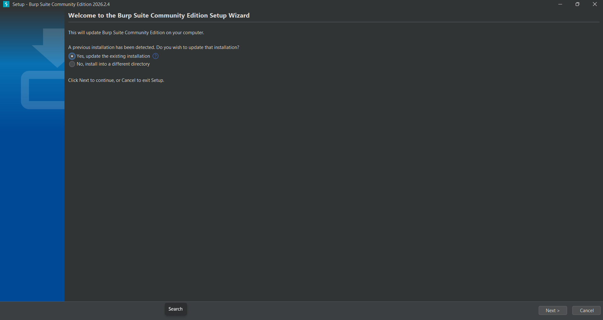 Burp Suite Community Edition 2026.2.4 Setup Wizard