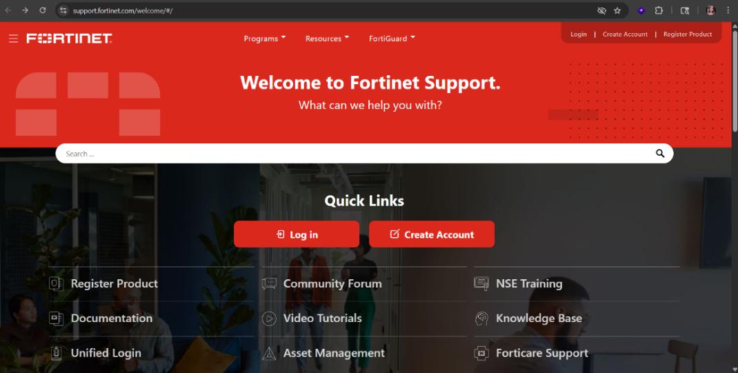 Fortinet Support Portal