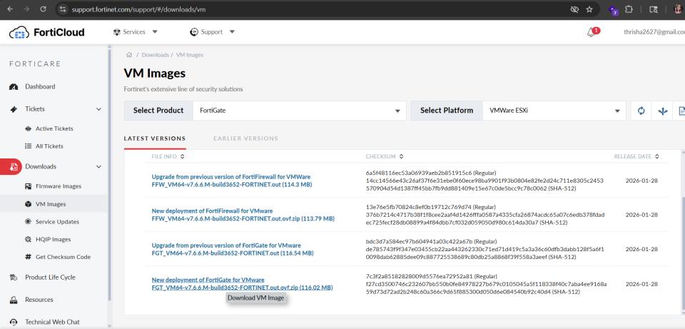 VM Images – FortiGate download